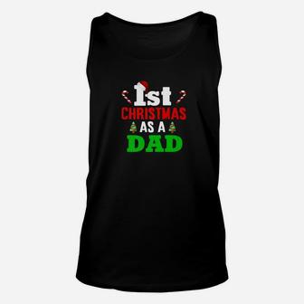 1st Christmas As A Dad Xmas Gift For New Daddy Unisex Tank Top - Seseable