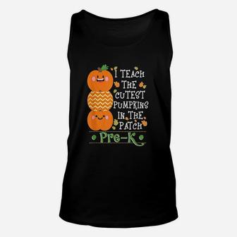 I Teach The Cutest Pumpkins In Patch Halloween Teacher Unisex Tank Top