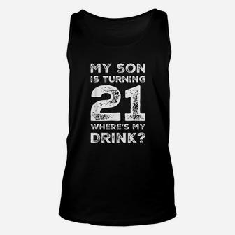 21st Birthday For Dad Mom 21 Years Old Son Gift Family Squad Unisex Tank Top - Seseable
