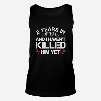 2nd Wedding Anniversary Wife Unisex Tank Top - Seseable
