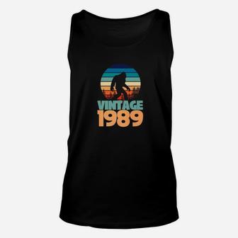 30th Birthday Vintage 1989 Bigfoot Gift Yeti Unisex Tank Top - Seseable