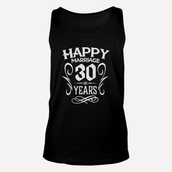 30th Wedding Anniversary 30 Years Happy Marriage Gift Shirt Unisex Tank Top - Seseable