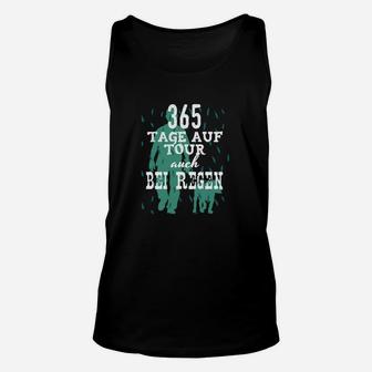 365 Tage auf Tour Outdoor Unisex TankTop, auch bei Regen Schwarzes Design - Seseable