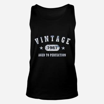 40th Birthday Vintage 1981 Aged To Perfection Unisex Tank Top - Seseable
