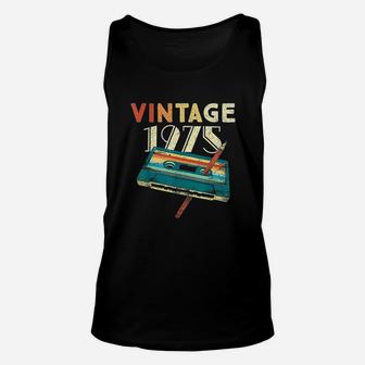 47 Years Old Gifts Vintage 1975 Music Cassette 47th Birthday Unisex Tank Top - Seseable