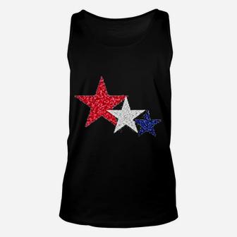 4th Of July Memorial Day Patriotic Star T Glitter Fouth Of July Unisex Tank Top | Seseable CA
