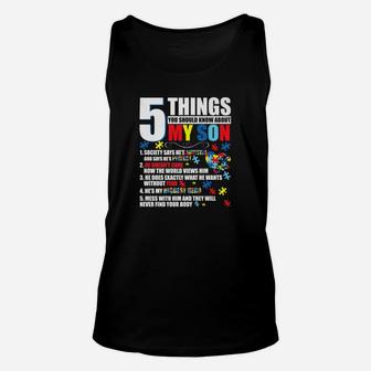 5 Things You Should Know About My Son Autism T-shirt Unisex Tank Top - Seseable