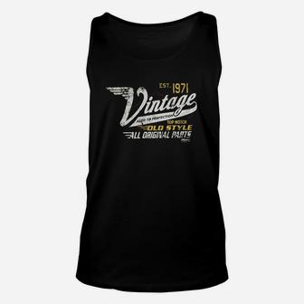 50th Birthday Gift Vintage 1971 Aged To Perfection Vintage Racing Unisex Tank Top - Seseable