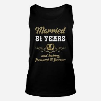 51st Wedding Anniversary Gift For Couple Wife Husband Shirt Unisex Tank Top - Seseable
