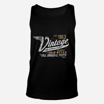 58th Birthday Gift Vintage 1963 Aged To Perfection Vintage Racing Unisex Tank Top - Seseable