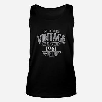 60th Birthday Vintage 1961 Aged Perfection Unisex Tank Top - Seseable
