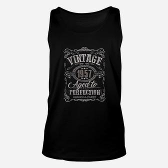 65th Birthday Gift Vintage 1957 Aged 65 Years Old Party Unisex Tank Top - Seseable