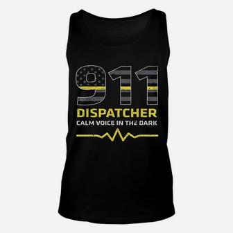 911 Dispatcher Calm Voice In The Dark Emergency Unisex Tank Top - Seseable