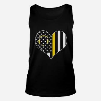 911 Dispatcher Gold Line Usa Flag Emergency Dispatchers Unisex Tank Top - Seseable