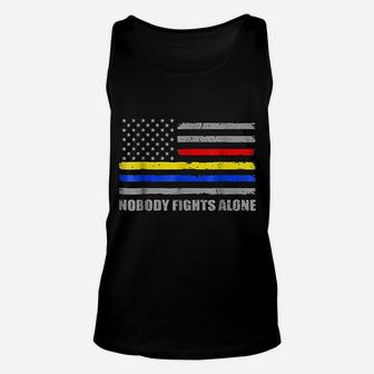 911 Dispatcher Nobody Fights Alone Dispatcher Support Unisex Tank Top - Seseable