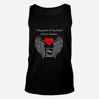A Big Piece Of My Heart Lives In Heaven He Is My Step Dad Unisex Tank Top - Seseable