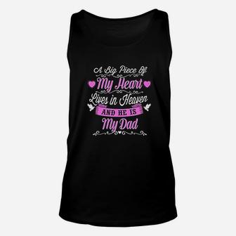 A Big Piece Os My Heart Lives In Heaven And He Is My Dad Gift Unisex Tank Top - Seseable