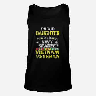 A Daughter Of A Navy Seabee Vietnam Veteran Proud Unisex Tank Top - Seseable