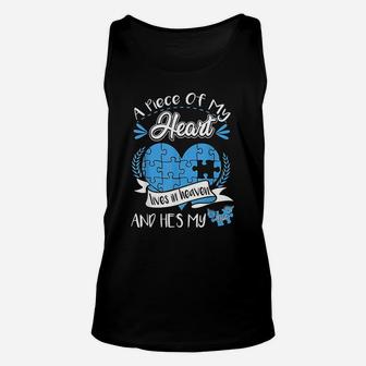 A Piece Of My Heart Lives In Heaven And He Is My Dad Gift Unisex Tank Top - Seseable