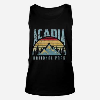 Acadia National Park Maine Mountains Retro Unisex Tank Top | Seseable UK