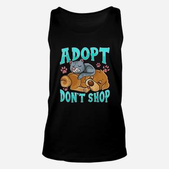 Adopt Do Not Shop Cat And Dogs Unisex Tank Top - Seseable