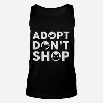 Adopt Dont Shop Dog Cat And Fish Unisex Tank Top - Seseable