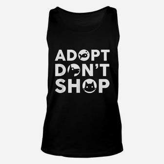 Adopt Dont Shop Dog Cat And Fish Unisex Tank Top - Seseable