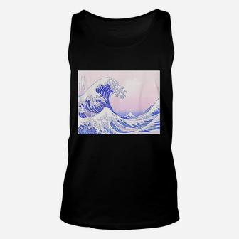 Aesthetic Pastel Pink Purple Great Wave Japanese Unisex Tank Top - Seseable