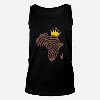 Africa Fingerprint Crown Black History Pride Heritage Gift Unisex Tank Top - Seseable