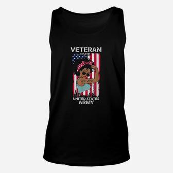 African American Army Veteran Female Unisex Tank Top - Seseable