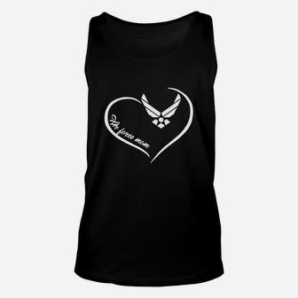 Air Force Mom Heart Happy Mothers Day Idea Unisex Tank Top - Seseable