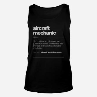 Aircraft Mechanic Definition T Shirt - Funny Aviation Gift Unisex Tank Top - Seseable