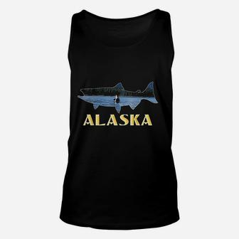 Alaska King Salmon Fishing Vacation Fisherman Orca Whale Unisex Tank Top - Seseable