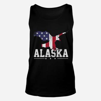 Alaska Usa Flag Vintage Eagle Unisex Tank Top - Seseable