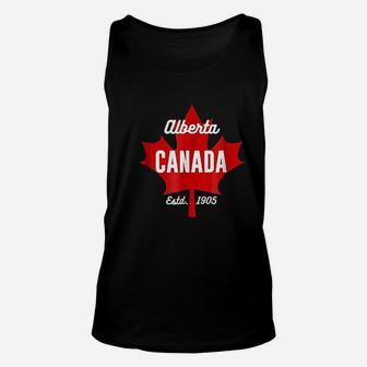 Alberta Canada Eh Maple Leaf Canadian Flag Gift Unisex Tank Top - Seseable