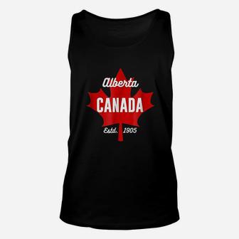 Alberta Canada Eh Maple Leaf Canadian Flag Gift Unisex Tank Top - Seseable