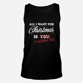 All I Want For Christmas Is A Guinea Pig With Strikethrough Unisex Tank Top - Seseable