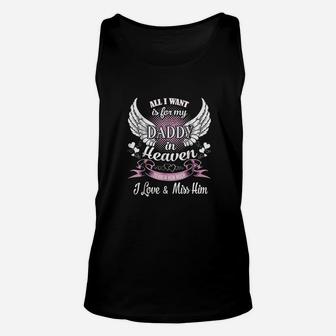 All I Want Is For My Daddy In Heaven Unisex Tank Top - Seseable