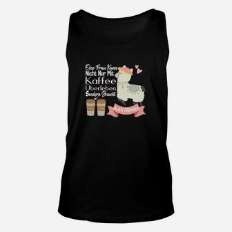 Alpaka Kaffeeliebhaber Schwarz Unisex TankTop, Lustiger Spruch - Seseable