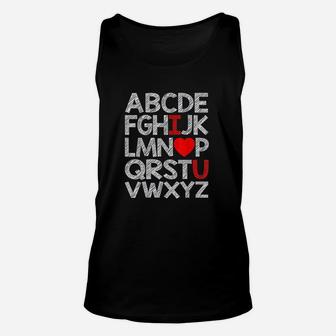 Alphabet Abc I Love You Valentines Day Heart Gifts Unisex Tank Top - Seseable