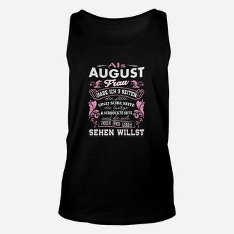 Als August Frau Schwarzes Unisex TankTop, Damen Geburtsmonat Spruch - Seseable