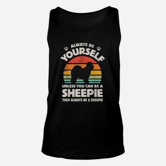 Always Be Yourself Sheepie Old English Sheepdog Vintage Unisex Tank Top - Seseable