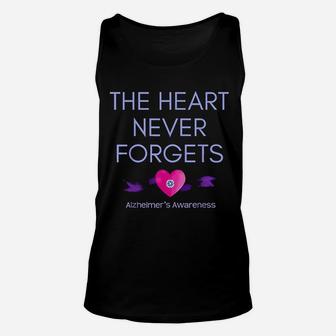Alzheimers Awareness The Heart Never Forgets Support Unisex Tank Top - Seseable