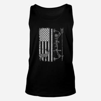 American Deer Hunting Bow Hunter Flag Accessories Hunt Gift Unisex Tank Top - Seseable