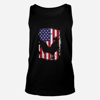 American Flag Chicken Country Farm Unisex Tank Top - Seseable