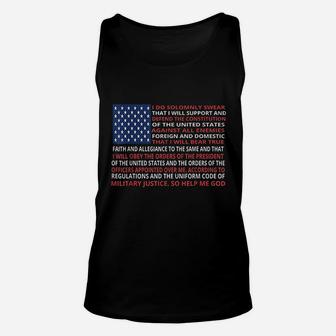 American Flag Military Oath Of Enlistment Unisex Tank Top - Seseable