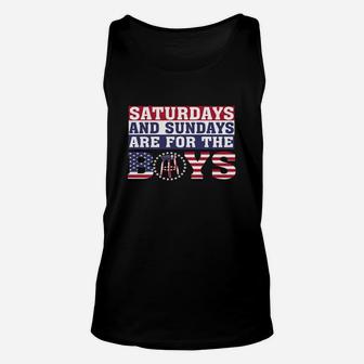 American Flag Saturdays And Sundays Are For The Boys Unisex Tank Top - Seseable