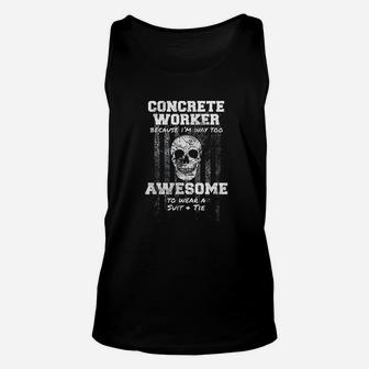 American Funny Concrete Worker Usa Mixer Truck Unisex Tank Top - Seseable
