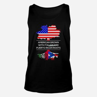 American Grown With Italian And Puerto Rican Roots T-shirt Unisex Tank Top - Seseable
