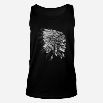 American Motorcycle Skull Native Indian Eagle Chief Vintage Unisex Tank Top - Seseable
